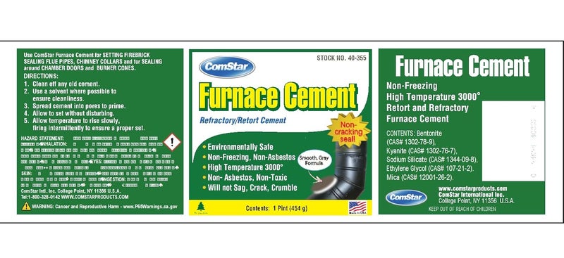 Comstar Furnace Cement, Ready-to-Use Refractory & Retort Cement, High Temperature Cement, Fireproof, Acid-Proof, Gas-Tight, Smokeless, Bonds to Stone, Metal, Brick, Ceramic, 1 Pint (40-355) - Image 4
